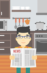 Image showing Man reading newspaper vector illustration.