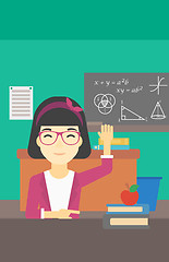 Image showing Student raising hand in class for an answer.