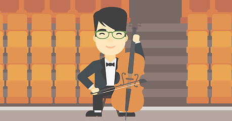 Image showing Man playing cello vector illustration.