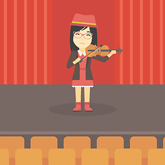 Image showing Woman playing violin vector illustration.