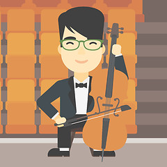 Image showing Man playing cello vector illustration.