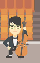 Image showing Man playing cello vector illustration.