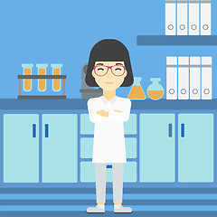 Image showing Female laboratory assistant vector illustration.