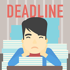 Image showing Businessman having problem with deadline.