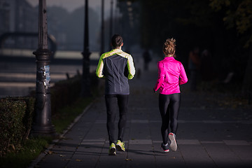 Image showing young  couple jogging