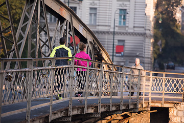 Image showing young  couple jogging