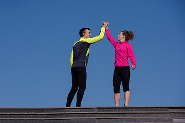 Image showing congratulate and happy to finish morning workout