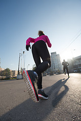 Image showing young  couple jogging