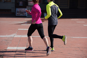 Image showing young  couple jogging