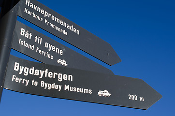 Image showing Sign with Bygdøyfergen