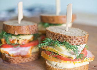 Image showing sandwiches on table