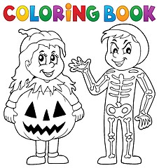 Image showing Coloring book Halloween costumes theme 1