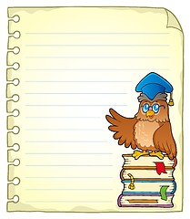 Image showing Notebook page with owl teacher 3