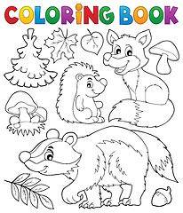 Image showing Coloring book forest wildlife theme 1