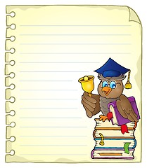 Image showing Notebook page with owl teacher 4