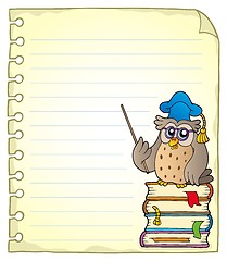 Image showing Notebook page with owl teacher 2