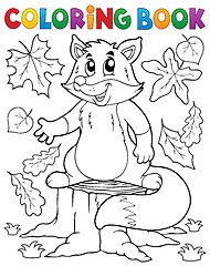 Image showing Coloring book cute fox theme 1