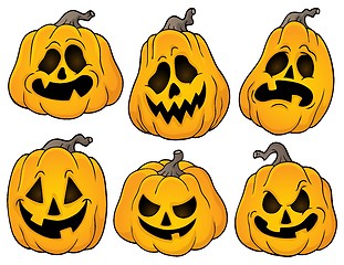 Image showing Halloween pumpkins theme set 2