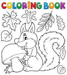 Image showing Coloring book squirrel theme 2