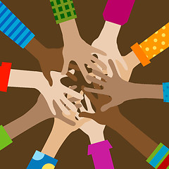 Image showing hands diverse togetherness 