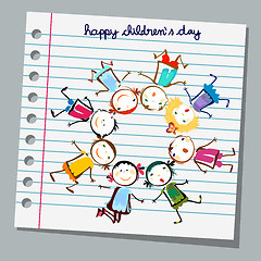 Image showing notebook paper happy children day