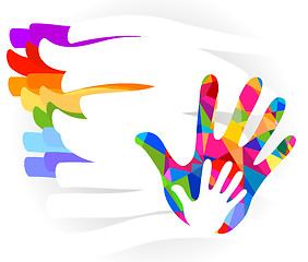 Image showing hands colorful illustration