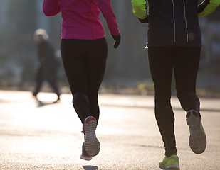 Image showing young  couple jogging