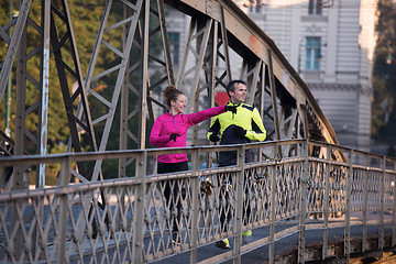 Image showing young  couple jogging