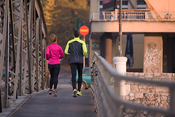 Image showing young  couple jogging