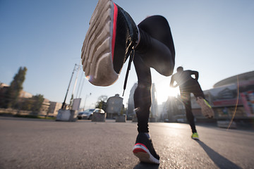 Image showing young  couple jogging