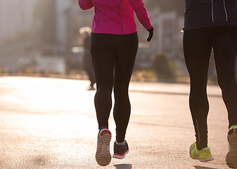 Image showing young  couple jogging