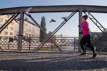 Image showing young  couple jogging