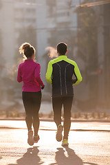 Image showing young  couple jogging