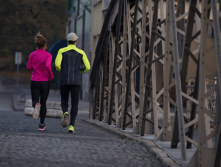 Image showing young  couple jogging