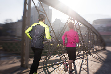 Image showing young  couple jogging