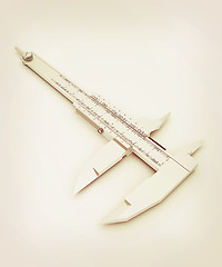 Image showing Vernier caliper . 3D illustration. Vintage style.