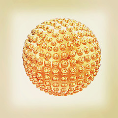 Image showing Abstract glossy sphere with pimples . 3D illustration. Vintage s