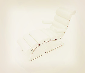 Image showing Comfortable white Sun Bed. 3D illustration. Vintage style.