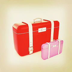 Image showing Traveler\'s suitcases. . 3D illustration. Vintage style.