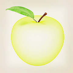 Image showing Green apple, isolated on white background . 3D illustration. Vin