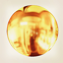 Image showing Gold Ball 3d render . 3D illustration. Vintage style.