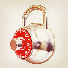 Image showing Illustration of security concept with chrome locked combination 