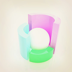 Image showing Abstract colorful structure with ball in the center . 3D illustr