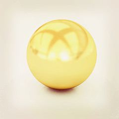 Image showing Gold Ball 3d render . 3D illustration. Vintage style.