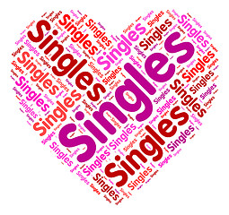 Image showing Singles Heart Represents Dating Meeting And Relationships