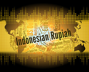 Image showing Indonesian Rupiah Shows Worldwide Trading And Broker