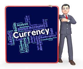 Image showing Currency Word Represents Worldwide Trading And Coin