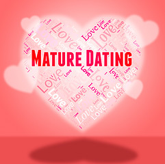 Image showing Mature Dating Represents Sweethearts Relationship And Heart