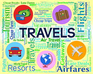 Image showing Travels Word Shows Vacationing Journeys And Touring