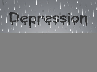 Image showing Depression Rain Indicates Lost Hope And Anxiety